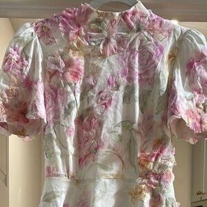 ANTONIO MELANI Pink and Cream Floral Kids Dress